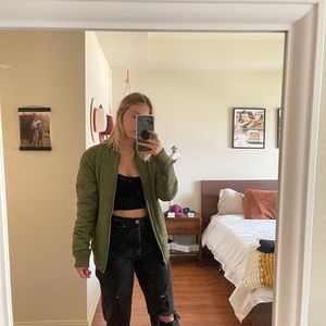 Green bomber jacket